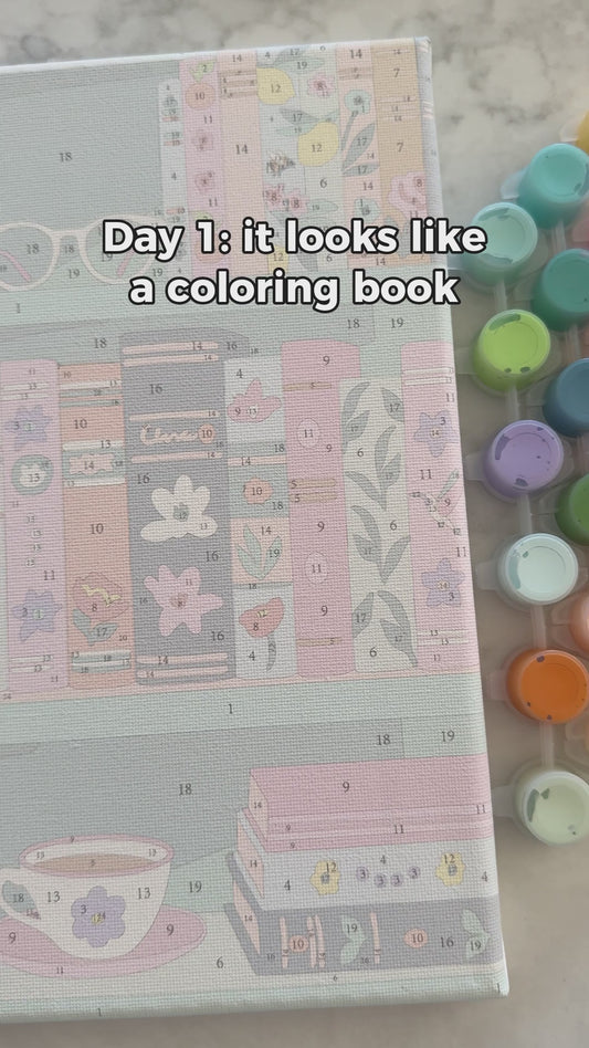 The Bookshelf Paint by Numbers Kit for Adults